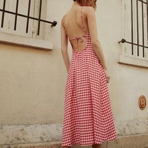 NWT Zara Strappy Gingham Dress